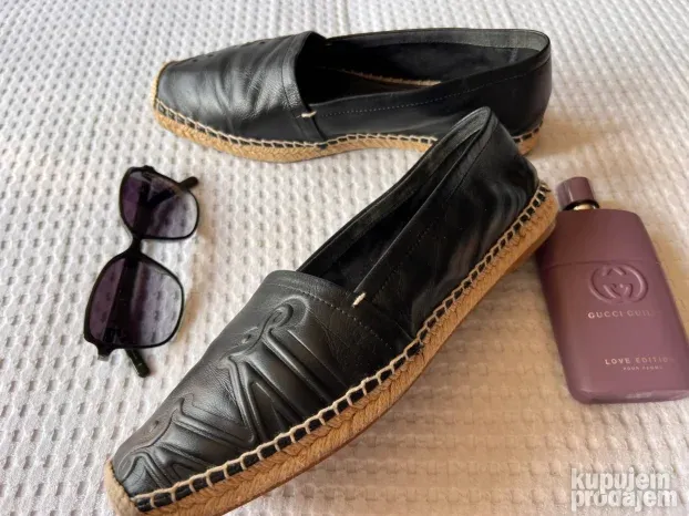 MAXMARA crne kozne mokasine espadrile 40 KAO NOVE