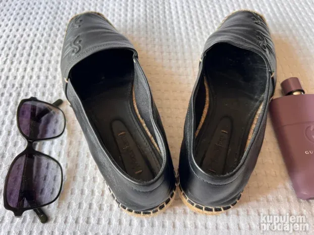 MAXMARA crne kozne mokasine espadrile 40 KAO NOVE