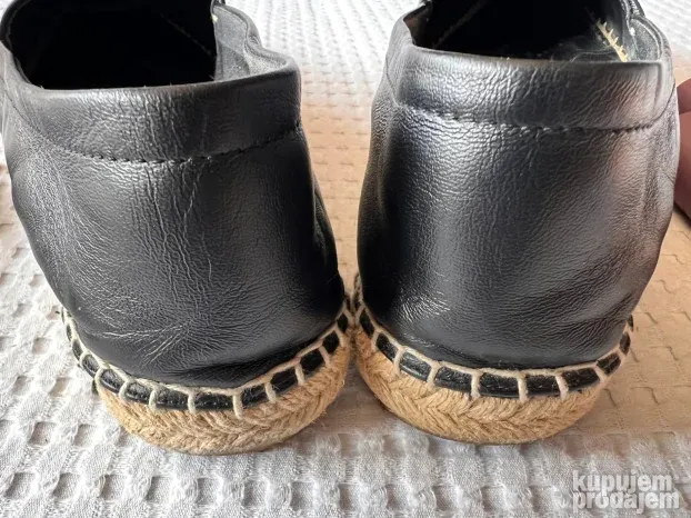MAXMARA crne kozne mokasine espadrile 40 KAO NOVE