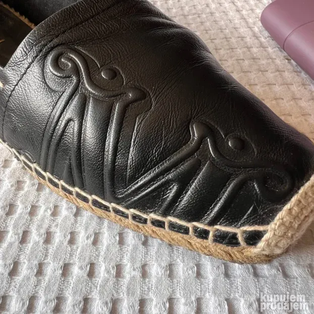 MAXMARA crne kozne mokasine espadrile 40 KAO NOVE
