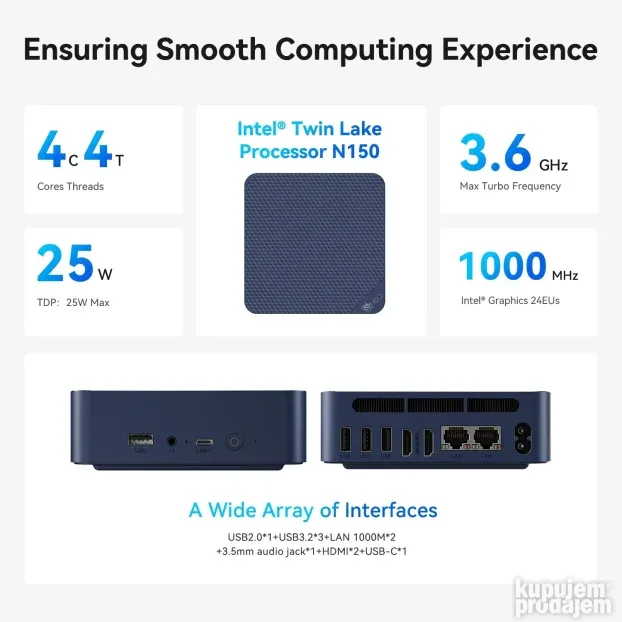 Beelink EQ 14 gen. Intel N150, 16GB, 500GB, Win11PRO