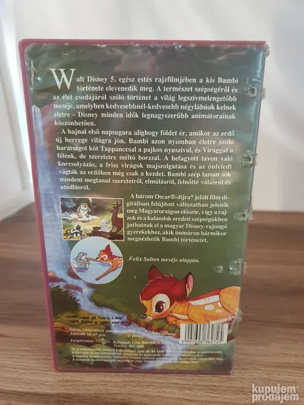 Video kaseta, vhs, Bambi, na mađarskom