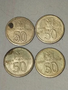 Kovanice 50 para 2000 god, 4 kom sa greškom, SR Jugoslavija