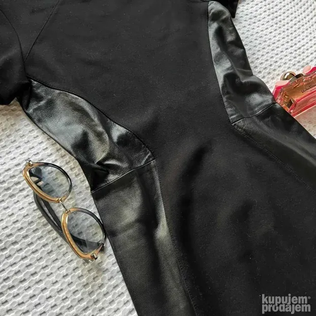 ALEXANDER MCQUEEN ORIGINAL crna kozna haljina M KAO NOVA MCQ