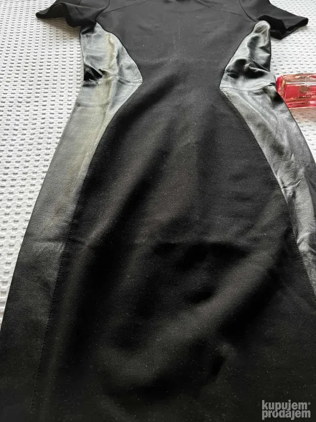ALEXANDER MCQUEEN ORIGINAL crna kozna haljina M KAO NOVA MCQ