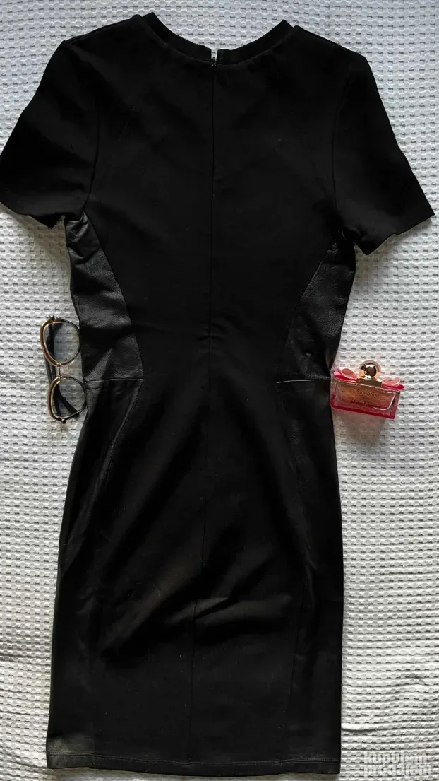 ALEXANDER MCQUEEN ORIGINAL crna kozna haljina M KAO NOVA MCQ