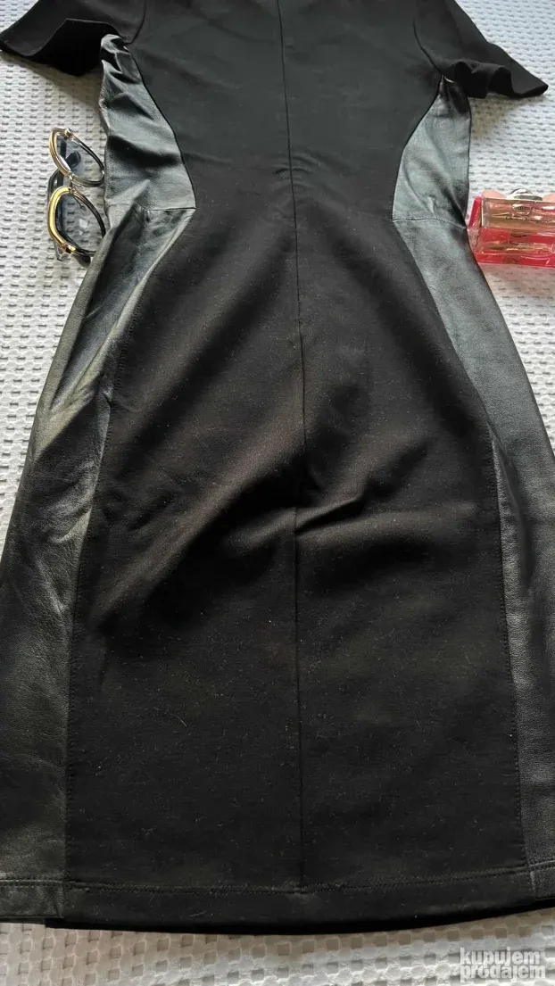 ALEXANDER MCQUEEN ORIGINAL crna kozna haljina M KAO NOVA MCQ