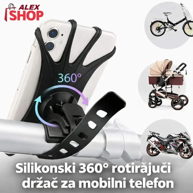 Silikonski 360 držač za mobilni telefon za bicikle