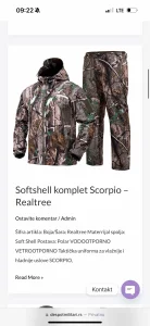 Softshell lovacki komplet