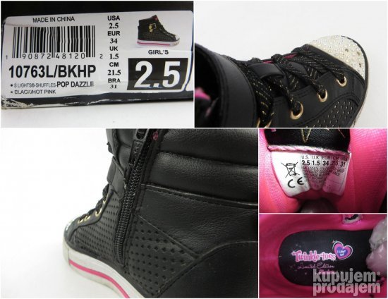 Skechers duboke patike KOŽA twinkle toes sijaju s206