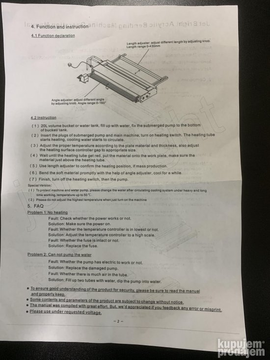 Savijanje Pleksiglas klirit MBL ABM700