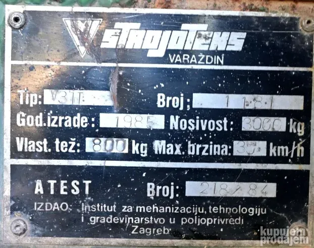 Traktorska prikolica strojotekst Varaždin