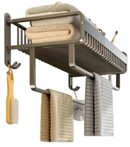 2u1 Velika Alu polica i držać peškira za svu opremu CRNA W