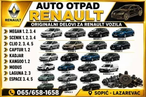 Reno polovni delovi megan clio senik kadjar kangu espase