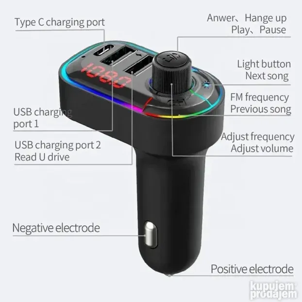 Bluetooth FM Transmiter C12