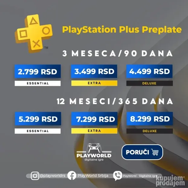PlayStation Plus Extra Deluxe 1, 3, 12 Months - PS+ PS Plus