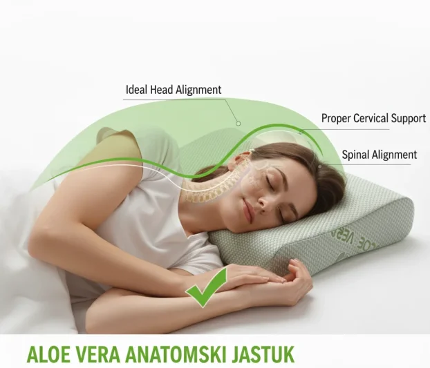 JASTUK 60x40 anatomski SILVER I ALOE VERA