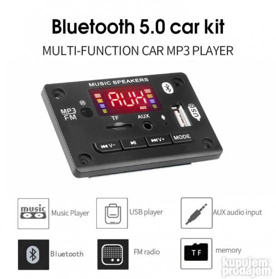 5v 12v Car USB MP3 Player Bluetooth 5.0 MP3 Decoder KupujemProdajem