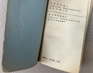 REČNIK Vintage englesko - srpskohrvatski, džepni, Obod-Cetin