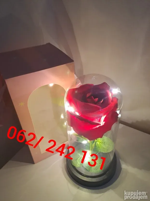 Vecna ruza u staklu sa Led osvetljenjem Idealan poklon
