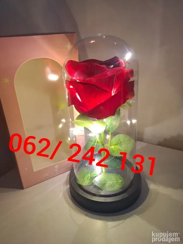 Vecna ruza u staklu sa Led osvetljenjem Idealan poklon