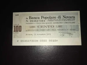 Italija 100 lira.  - ček