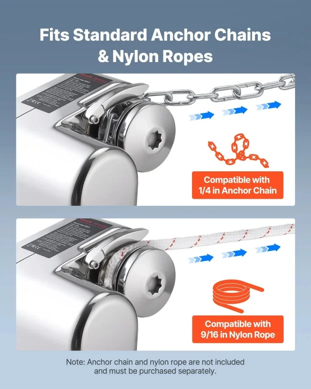 Horizontalni Ribolovni Vinč Za Sidro 600W Za 260kg vv