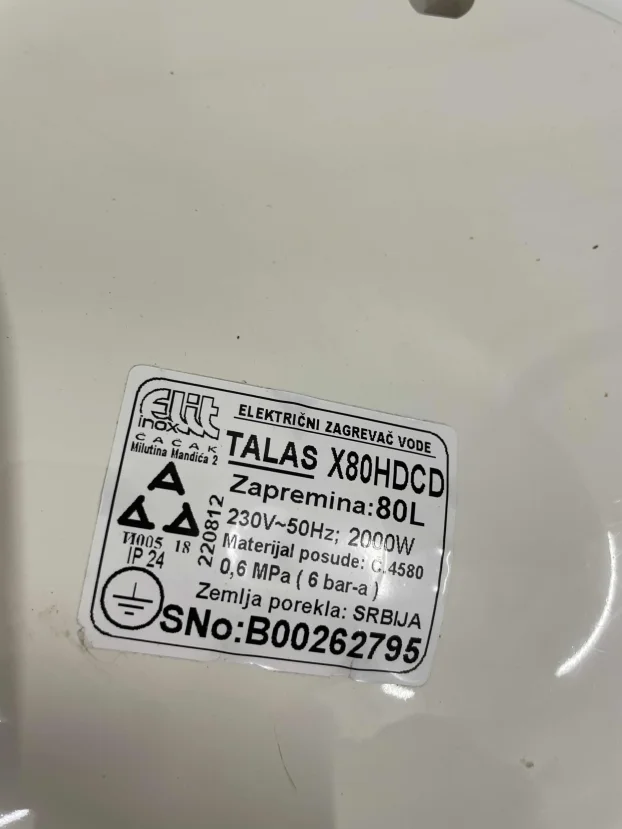 Horizontalni bojler 80 litara