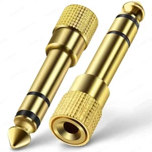Zlatni 6.35 mm stereo AUX adapter  veliki džek