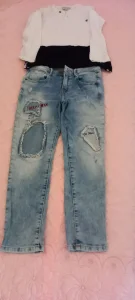 zara lasteks pantylone i pam. maicy vel.7/122. cm.