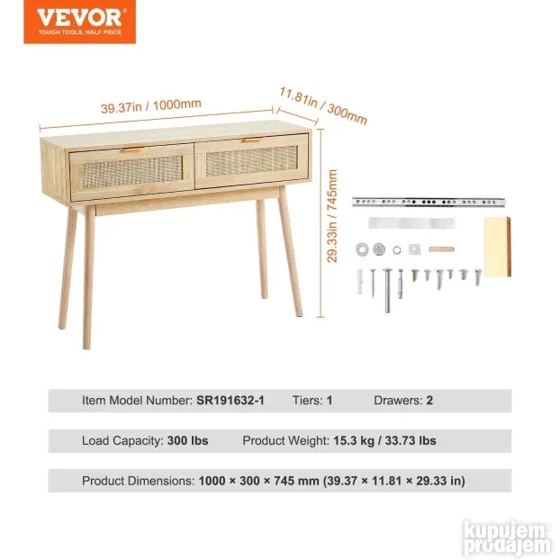 Sto Od Ratana 100x30x74,5cm