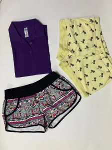 Nova zenska polo ljubicasta majica + dva sortsa S M