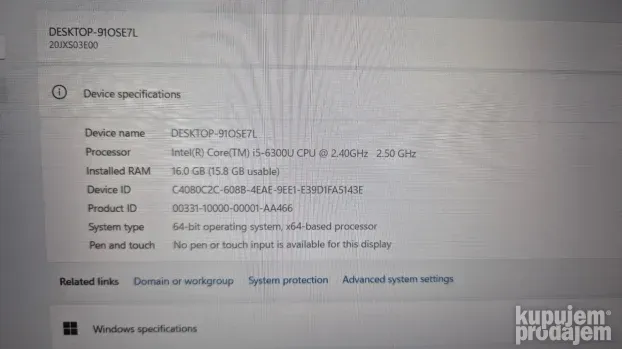 AKCIJA Lenovo thinkpad T570 15.6" i5/16GB/512GB #130
