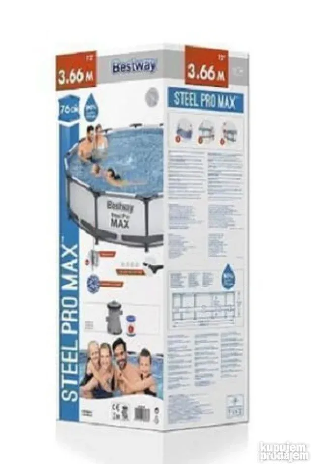 TOP! Bazen Bestway 366x76 Steel Pro Max sa čeličnim ramom - KupujemProdajem