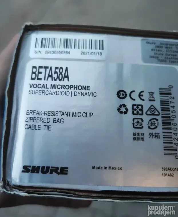Shure beta 58A zicani mikrofon made in MEXICO - KupujemProdajem