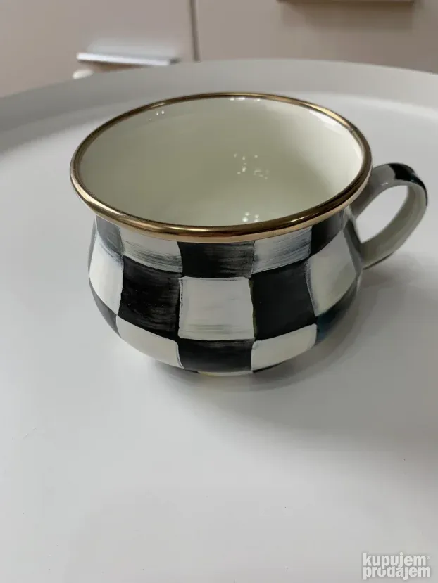 Mackenzie Childs - Cajni Set, Bokal, Posuda za Secer - NOVO!