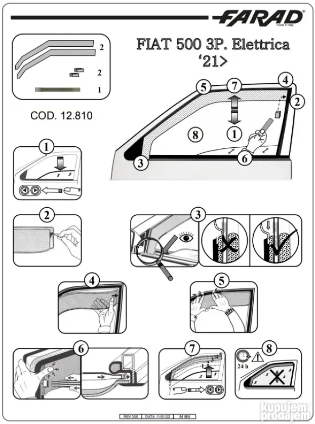 Vetrobrani Deflektori Usmerivaci Vazduha, Fiat 500 Electric