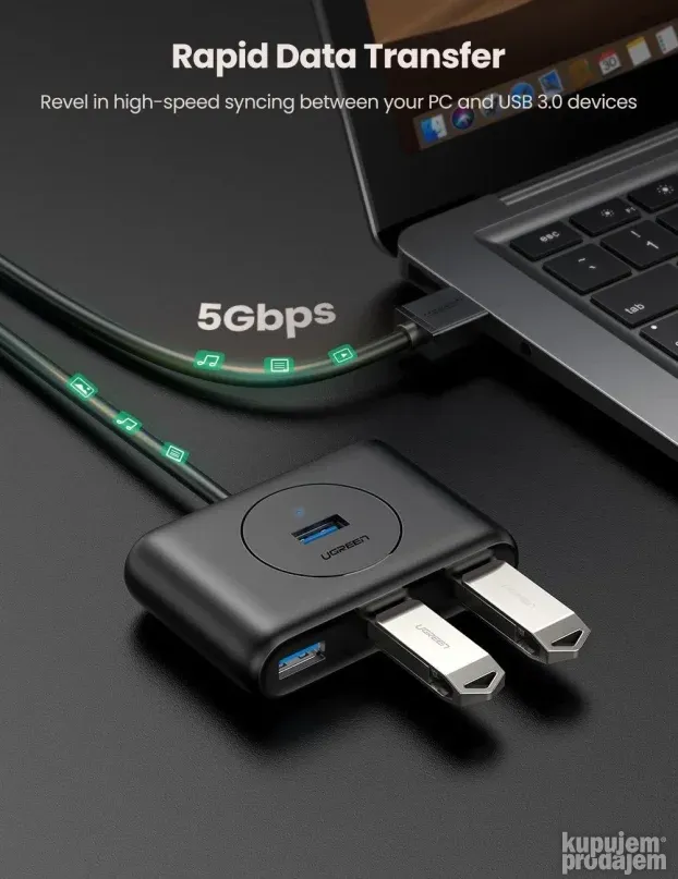 USB 3.0 Hub 1/4 1m Ugreen CR113