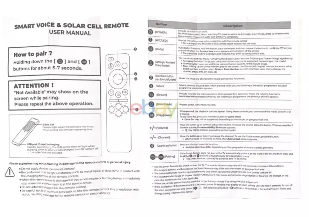 Daljinski za Samsung SMART SOLARNI BN59-01494Q 01494J 01494E