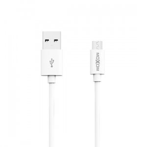 USB data kabal Moxom CC-50 2.4A FAST microUSB 30cm - Bela