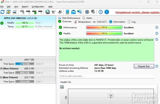 SSD za apple MacBook Air/Pro Retina 256GB