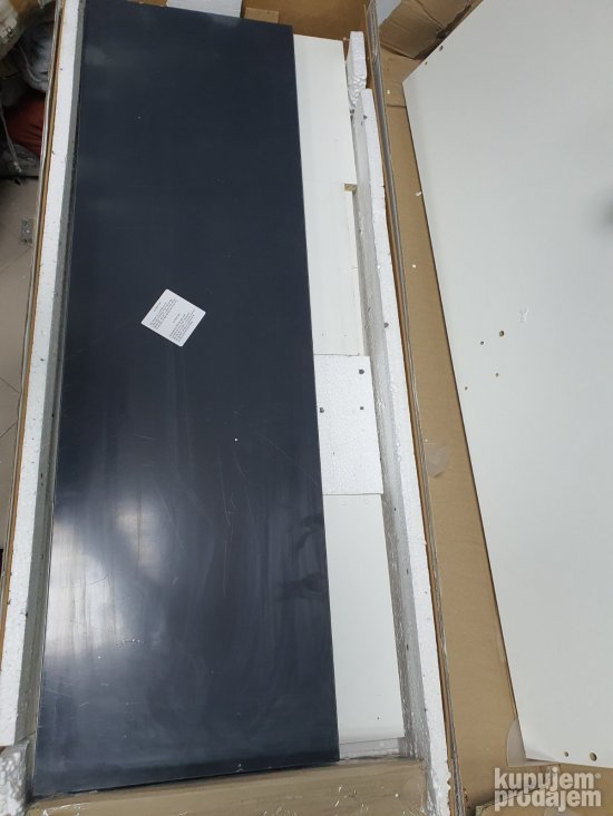 TV Komoda 100x30x40cm Crno/Bela Visoki Sjaj Meubella Flame