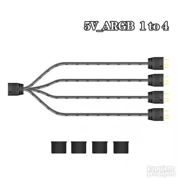 ARGB Račva kabl 5V 3Pina - sa 1 na 4 Konektora - KupujemProdajem