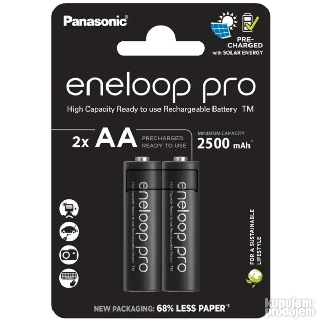 Panasonic Eneloop pro baterije BK-3HCDE/2CP 2x AA