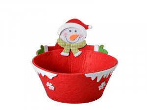 Ukrasna novogodišnja crvena korpica Sneško