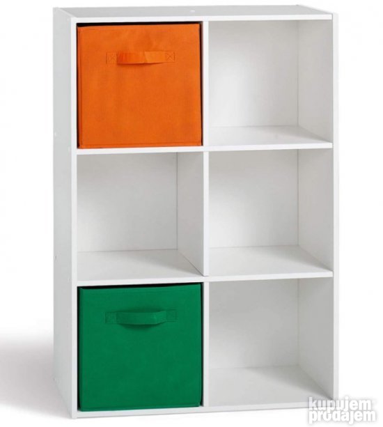 Ormaric sa 6 Polica Beli 61.5x29.5x91.5cm- Alsapan