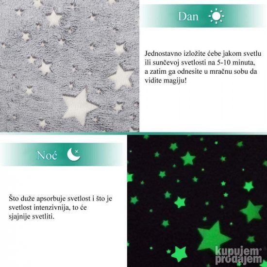 Magično Glowy Ćebe Koje SVETLI u MRAKU - Roze
