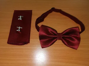 Leptir masna, maramica i dugmad za kosulju. Novo.