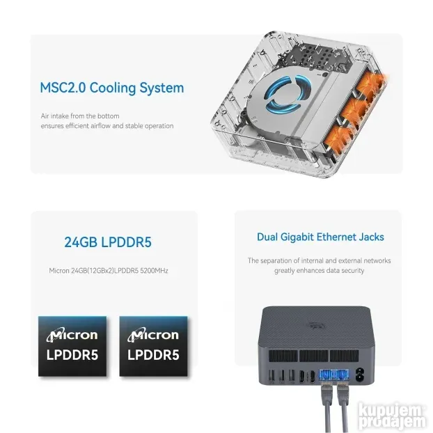 Beelink EQ Intel i5-12450H 8C/12T, 24GB DDR5, 500GB, Win11PR