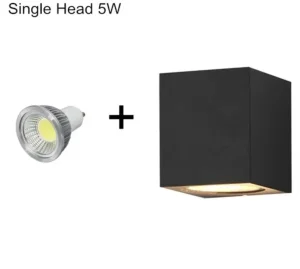 Aluminijumska dekorativna zidna lampa CRNA sa sijalicom 5W